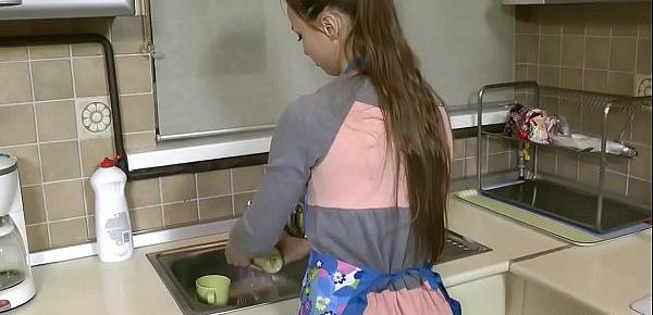  young wife in kitchen